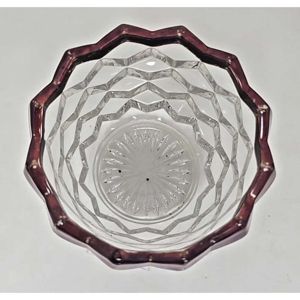 Vtg EAPG Fostoria American No 2056 Pattern Ruby Stained Glass Spooner‎ U174/1